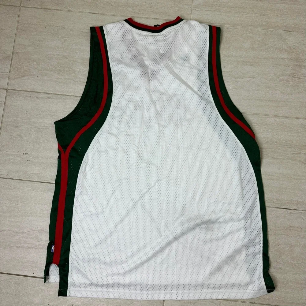 Original Adidas Authentic Milwaukee Bucks Home White Blank Jersey XXL